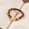 Pulsera de Ciprés de Acantilado Añejo con Alto Contenido de Aceite, 10 mm, Pulsera Fupai, Cuentas de Oración para Mujeres, Adorno Original de Mano, Al por Mayor