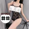 Lencería Sexy Roja Encaje Tentación Mujer Pijama Sexy Libre Mameluco Abierto Uniforme Caliente Coqueteo 1360