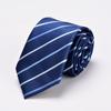 Gravata Formal para Negócios Amarrada à Mão Masculina Azul Preta Cinto Longo 8cm Banco Hotel Roupa de Trabalho Profissional Gravata