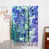 Cachecol de Cashmere Sintético com Estampa Digital para Mulheres, Xale Espesso com Franjas Outono/Inverno, Padrão Floral da Moda, Cachecol Longo Versátil