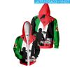 Sudadera con capucha y cremallera de manga corta 'Free Palestine Go Palestine'