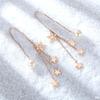 Aretes de Borla Estrella de Cinco Puntas, Aretes Coreanos de Oro Rosa de Longitud Media, Joyería de Oreja Femenina Simple al Por Mayor
