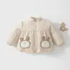 Chamarra de algodón acolchada para bebé, top acolchado grueso, abrigo cálido para niñas, 120g, abrigo de otoño/invierno para bebés y niños pequeños para niñas