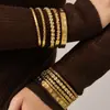 Pulsera Geométrica de Corazón con Diseño de Nicho Ins Pulido Alto Circonita Incrustada Pulsera con Cierre de Lujo Ligero Joyería de Acero Inoxidable