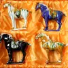 Luoyang Tang Sancai Cavalo Cerâmica Cavalo Enfeites Seis Cavalos Casa Sala de Estar Escritório Decoração Artesanato Presentes Enfeites de Fortuna