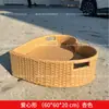 Bandeja flutuante para piscina e fonte termal, cesta redonda de rattan em formato de coração, adequada para pousadas, hotéis e vilas, com porta-copos e bandeja de café da manhã