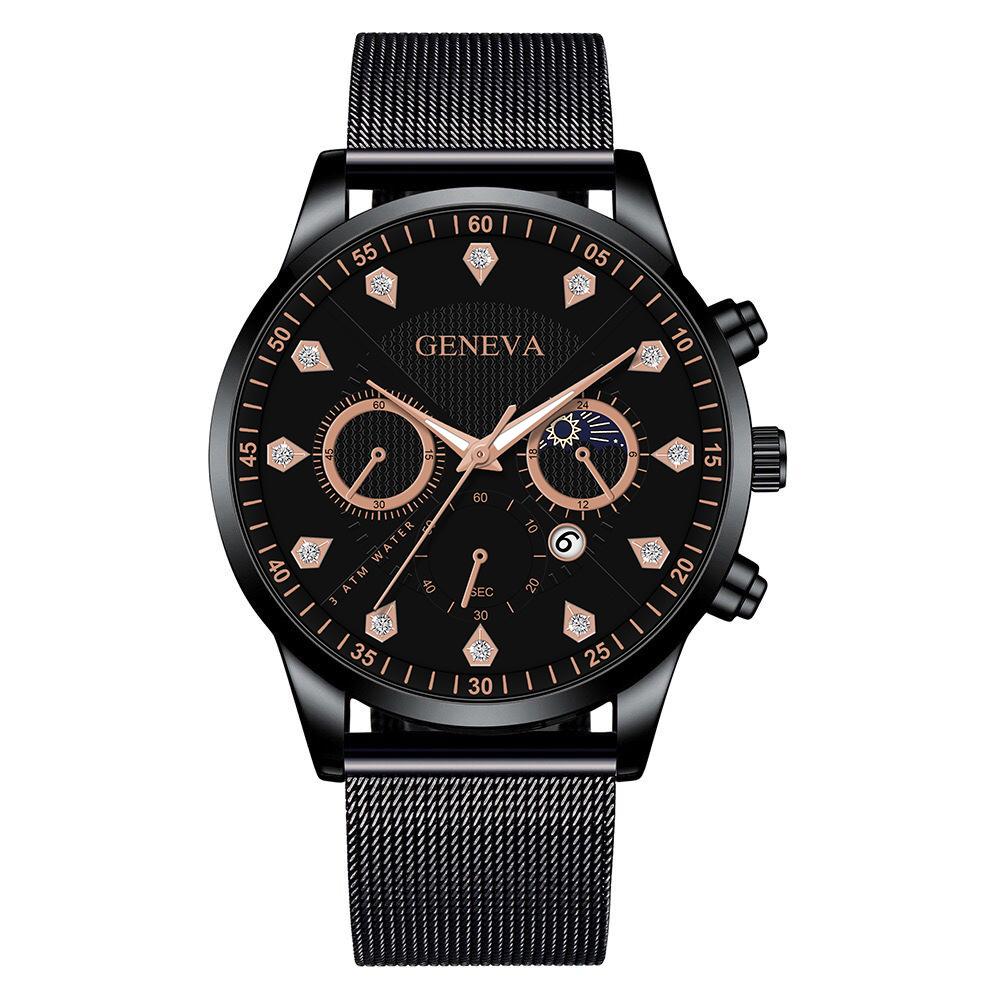 黑色网带黑壳黑面玫金针