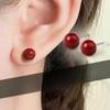 Pendientes de hilo de oro púrpura al por mayor, pendientes de plata esterlina, pendientes de naffo rojo, pendientes de temperamento simple, joyería