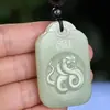 Collar colgante de jade Han con los doce animales del zodiaco chino, buey, tigre, conejo, colgante de jade, collar de jade, colgante de año animal para hombre y mujer