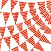 Nova bandeira triangular simples xadrez de ganso bobo com tema de Ação de Graças, Natal e Halloween decoração de festa