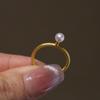 Accesorios de bricolaje S925 Anillo de perla de lujo ligero Soporte vacío Anillo esmerilado Anillo Anillo Anillo Soporte de anillo Productos semiacabados