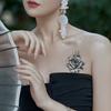 Tatuaje de flor de rosa, resistente al agua, de larga duración, para mujer, con jugo de hierbas, semipermanente, para brazo, simulación de flor