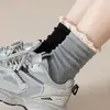 Calcetines de Estilo Coreano Ins de Encaje Estilo Ballet Hasta la Mitad del Tobillo Estilo Japonés Retro Jk Calcetines de Felpa Calcetines de Algodón de Color Puro Estilo Primavera y Otoño