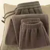 Pantalones de Polar Doble Cara para Hombre Invierno Forrados de Polar Engrosados Estilo Japonés Holgados Cálidos Pantalones Deportivos Casuales