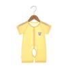 Mameluco de bebé de verano de algodón fino de manga corta, pijama cerrado para niños y niñas, traje de escalada de verano para recién nacido