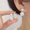 Pendientes de Perlas Grandes y Pequeñas de Moda con Aguja de Plata S925 para Mujer Exquisitos Lujo Accesible Diseño Nicho Pendientes de Otoño e Invierno de Alta Gama