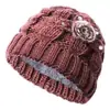 Gorros de Invierno para Personas de Mediana Edad y Mayores, Gorros de Moda para Madres, Gorros de Punto Gruesos de Terciopelo Cálidos, Gorros de Lana de Invierno para Abuelas