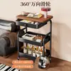 Carrito Pequeño Estantería de Almacenamiento Móvil Estantería de Almacenamiento de Snacks de Múltiples Niveles Gabinete Doméstico de Mesita de Noche Mesa Lateral Multifuncional para Sofá de Sala de Estar