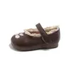 Zapatos Mary Jane de Cuero con Adorno de Encaje para Niñas 2026 Nueva Moda Versátil Casuales Planos Bordados Primavera y Otoño