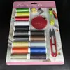 Atacado de fábrica linha de costura colorida tesoura fita fita métrica ferramentas de costura cartão com ventosa conjunto de kit de costura