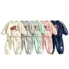 Conjunto casual de outono para meninas 2026 novo estilo moletom fofo e calça de moletom conjunto de duas peças dopamina para passeios