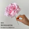 Arreglo floral de bola de rosas material floral rosa diamante individual boda simulación rosa individual bola de flores coreana para boda