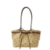 Bolsa Ombro Único Casual Nova com Laço Tendência Retro Bolinhas Feminina 2026 Bolsa Tote de Mão Grande Capacidade para o Trabalho