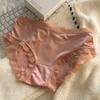 Ropa interior femenina personalizada, transpirable, cómoda, de encaje suave, sin costuras, con lazo pequeño y fresco.
