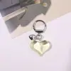 Chaveiro Pingente para Bolsa DIY de Coração com Laço 3D em Acrílico Transparente, Simples, Doce, Versátil, Multicolorido