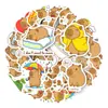 Compra transfronteriza directa de 50 lindos stickers de capibara, paquete de emojis de capibara relajantes, pegatinas decorativas para material de diario