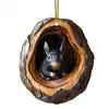 Natal Novo Tipo de Furo Guaxinim Decorações de Natal Enfeites para Árvore de Natal Impressão Plana 2D Acrílico Pequeno Pingente