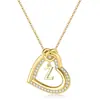 Collar con Colgante de Corazón de 26 Letras de Nuevo Estilo Transfronterizo de Amazon, Cadena Versátil de Clavícula Hueca de Moda de Lujo Ligero para Mujer, Elegante