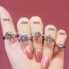 Acessórios Transfronteiriços Cobre Incrustado Zircônia Clássico Seis Garras Quilate Anel de Diamante Joias de Noivado Femininas Moderno Brilhante Diamante Estilo Coreano Diamante