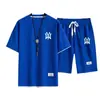 Traje Casual de Verano para Hombre 2023 Estilo Coreano Moda Deportiva Adolescente Estudiante Marca de Moda Estampado Conjunto de Dos Piezas