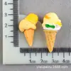 Materiales Miniatura DIY Pegamento en Crema Cono Funda para Teléfono Celular Helado Juguete de Comida Bolsita Llavero Accesorios Adornos para Casa de Muñecas