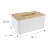 Venta al por mayor de fábrica caja de pañuelos con tapa de bambú impresión regalos publicitarios caja de papel de lujo ligero impresión de logotipo caja de almacenamiento de pañuelos