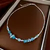 Colar de Pérolas de Arroz Madre Pérola Pérolas Barrocas Cristal Acessível Luxo High-End Retro Corrente para Clavícula Moda Versátil Colar para Mulheres