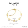 Moderna y Sencilla Multiestilo Accesorios de Mariposa de Concha Blanca Pulsera de Acero Inoxidable Cadena para Clavícula de Moda Joyería al por Mayor