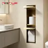 Nicho de Banheiro Embutido em Aço Inoxidável 304, Armário de Armazenamento de Banheiro Embutido, Armário Embutido de Armazenamento para Vaso Sanitário, Nicho com Divisória