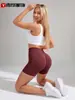 Novos Shorts de Yoga Transfronteiriços para Mulheres, Estilo Europeu e Americano, Cintura Alta, Ajustados, Shorts Fitness de Secagem Rápida, Shorts Fitness Levanta Bumbum Pêssego, Calças Fitness Três Quartos