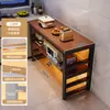 Barra de Cocina de Pared, Aparador, Estantería de Piso de Múltiples Niveles, Mesa de Comedor, Mesa Divisoria para Sala de Estar, Mesa Larga Sencilla para Balcón