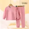 Pijama Térmico de Felpa para Niños Otoño e Invierno Lana Seda Sin Costuras Conjunto de Top y Pantalón para Niños y Niñas Ropa Interior Engrosada