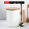 Caneca Cerâmica Ins com Cabo e Tampa de Madeira, Colher, Copo d'Água Artístico para Casal, Copo de Leite, Caneca de Café, Logo Personalizado, Uso Doméstico