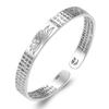 Pulseira Estilo Étnico Banhada a Prata Esterlina 925 com Mantra de Seis Caracteres Método Antigo Pulseira do Sutra do Coração de Lótus Pulseira do Sutra da Boca Viva Feminina