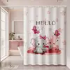 Cortina de ducha impermeable y engrosada para el baño, resistente al moho, utilizada como mampara o cortina de puerta, no requiere taladro, juego completo