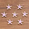 10 Colgantes de Acero Inoxidable Multicolor Dorado de Doble Cara con Goteo de Aceite para Peces, Cangrejos, Delfines, Corales, Caballitos de Mar DIY para Viajes de Commuting a la Moda