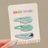 Presilhas coloridas laterais para franja de crianças, estilo coreano fofo, presilhas de cabelo de alta qualidade e requintadas, presilhas para bebê estilo dopamina que não danificam o cabelo