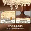 Lámpara de araña para restaurante estilo vintage con tres luces de color nogal, diseño creativo de gota de agua de iceberg, lámpara retro para mesa de comedor, mostrador de bar L669