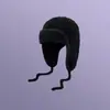 Sombrero Lei Feng Otoño e Invierno Protector de Orejas para Mujer, Circunferencia de Cabeza Grande, Sombrero Aviador con Cordón, Elegante y Cálido Sombrero de Punto de Felpa para Invierno
