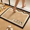 Alfombrilla Absorbente para Suelo de Baño Felpudo Antideslizante para Baño Felpudo de Barro Diatomeas para Puerta de WC Lavabo Baño Felpudo Suave para Pies